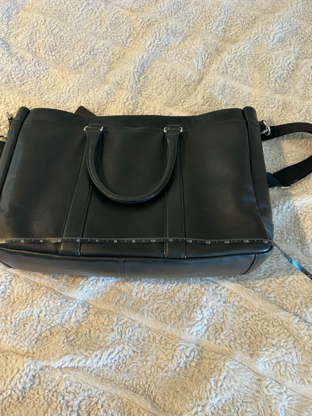 Coach Luggage Black Leather carry-on/Tote Bag - Picture 3 of 8